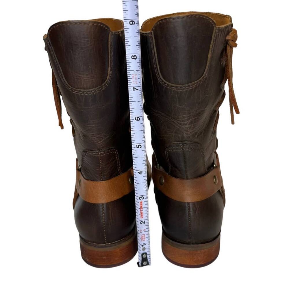 Latigo Women's Thistle Leather Boots Lace Up Harness Buckle Brown Size 7M - Picture 11 of 16